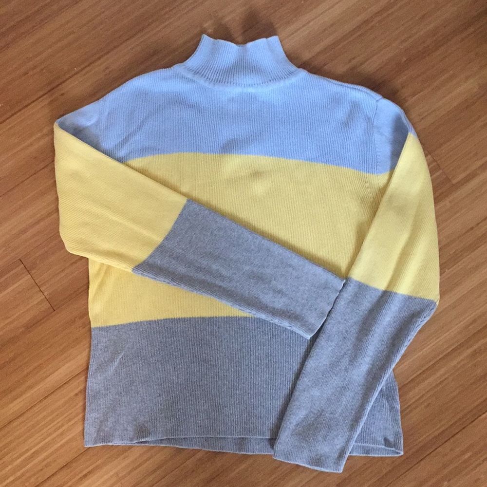 Adorable Pastel Striped Mockneck Sweater